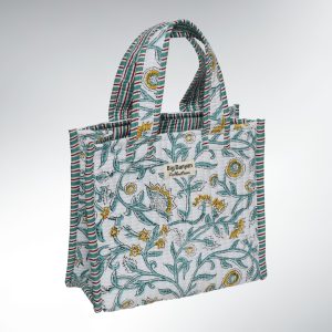 Mini Tote Bag Matelassé  Coton – 25×23 Nomad Bag Yellow Flowers