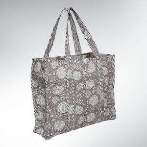 Grand Tote Bag Matelassé  Coton – 45×45 Indi Nomad Bag Gris